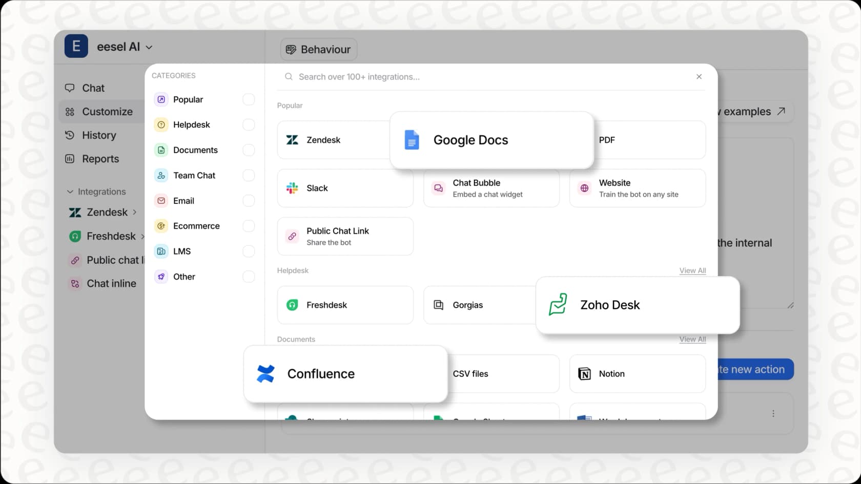 eesel AI's seamless integrations, including Zoho Desk.