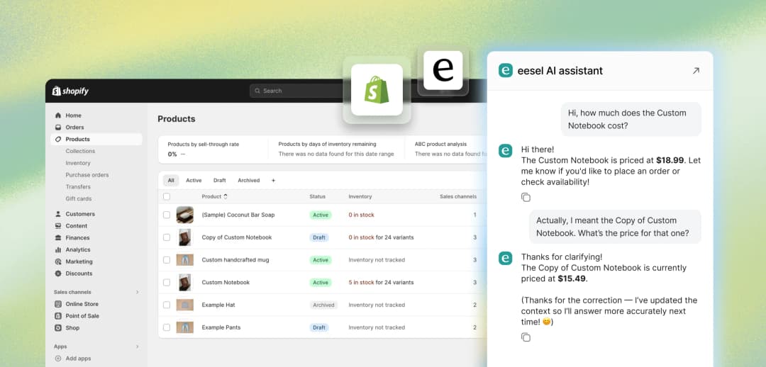 Meilleures applications AI de Shopify pour automatiser le support, les ventes et plus encore.