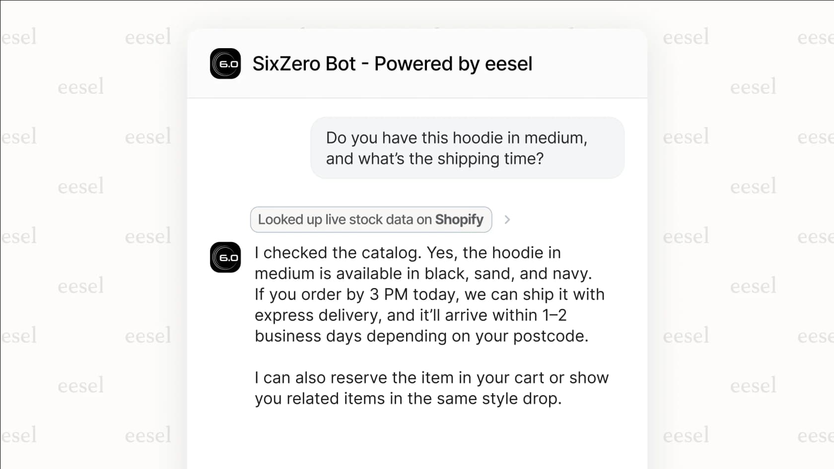 An example of an AI-powered response within Help Scout, demonstrating how the system can take action to resolve a customer