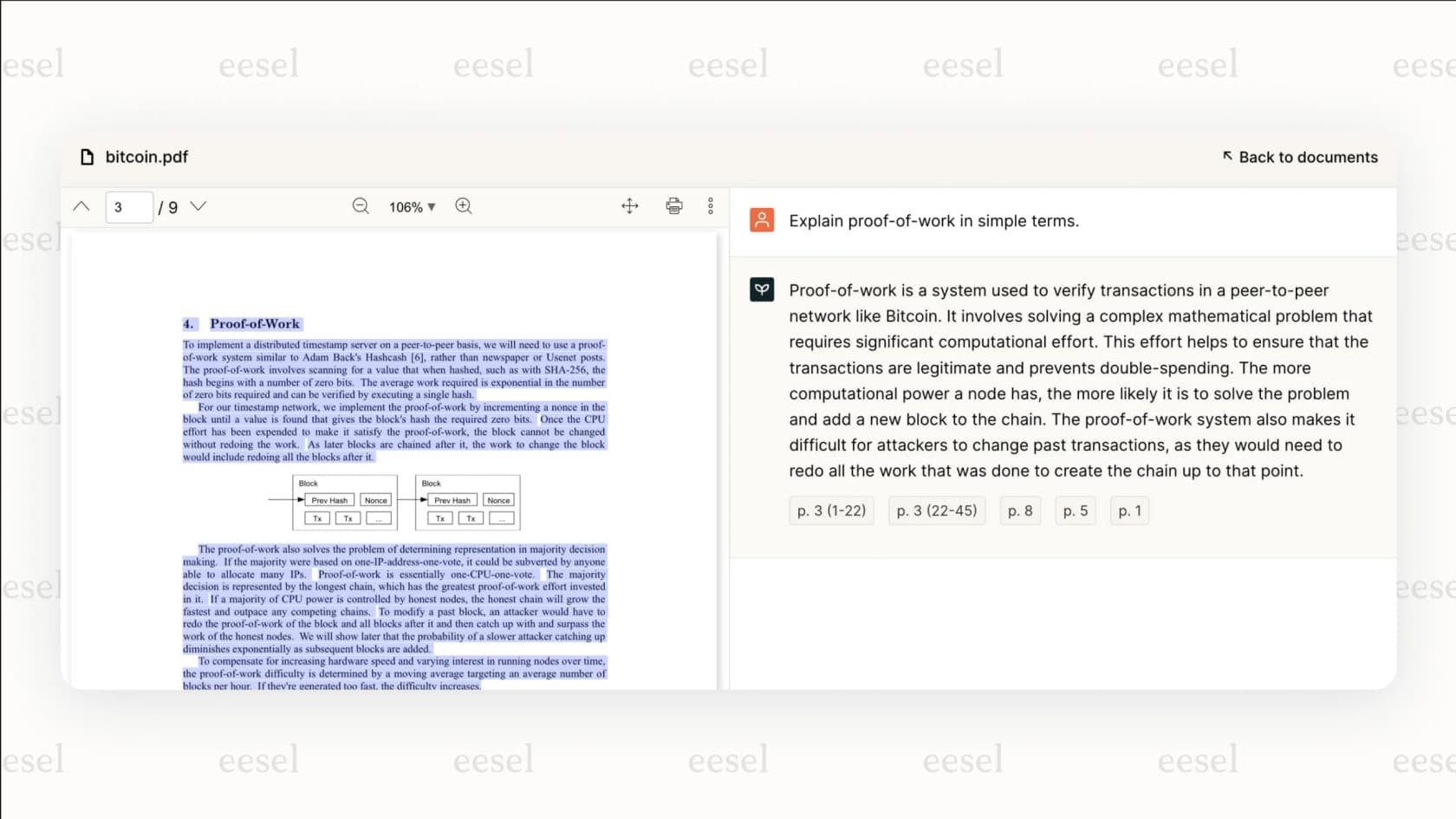 Recurso de chatbot incorporável do PDF.ai.