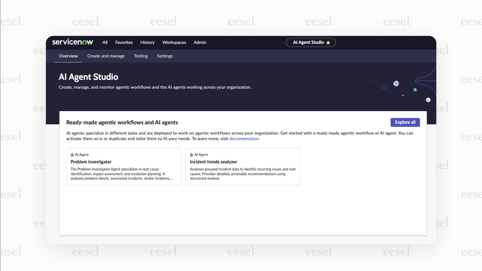 The ServiceNow AI Agent Studio, where administrators configure tools like Search retrieval as part of the ServiceNow AI Agent RAG setup.