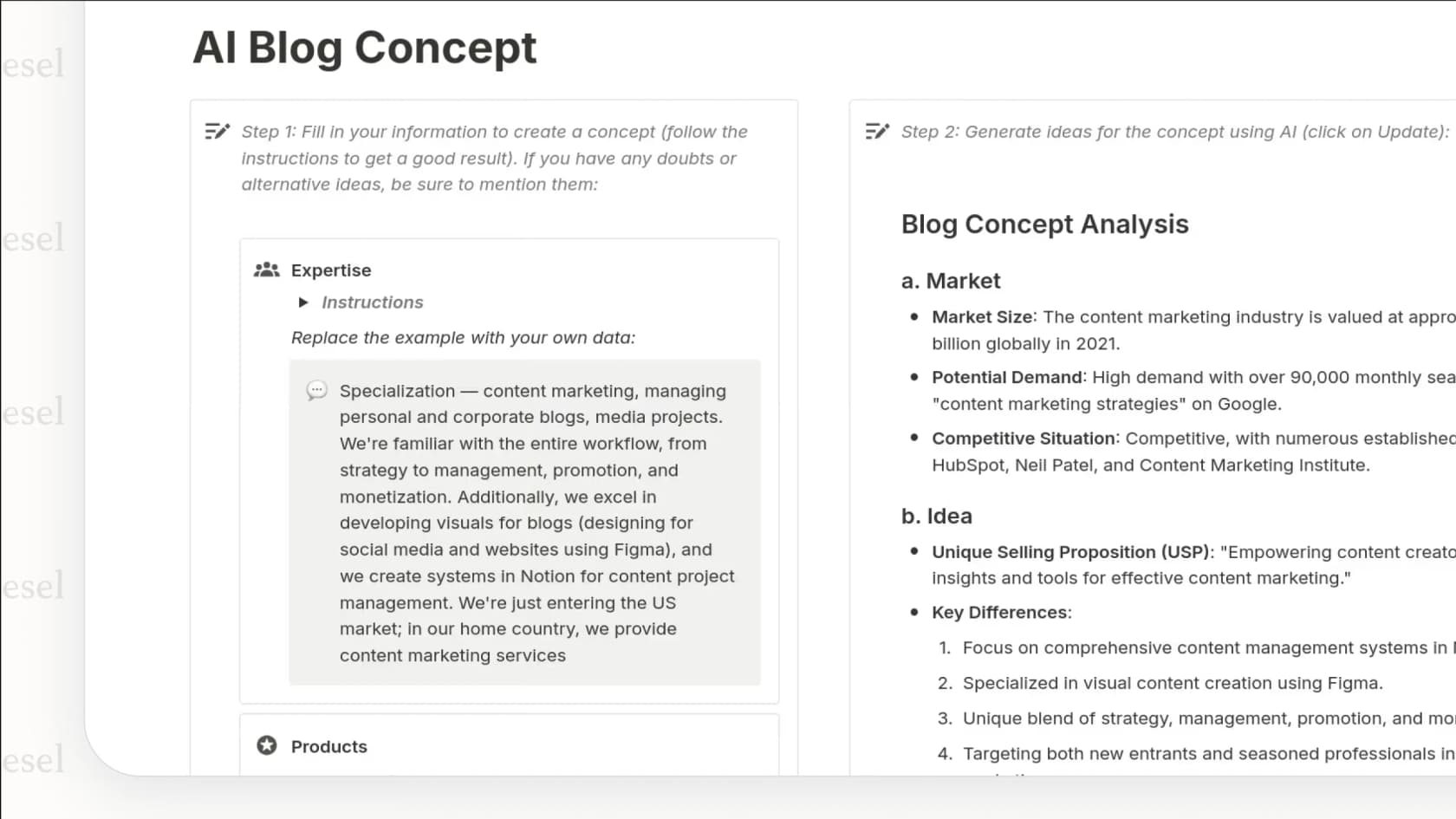 Using AI for content creation to brainstorm blog topics.