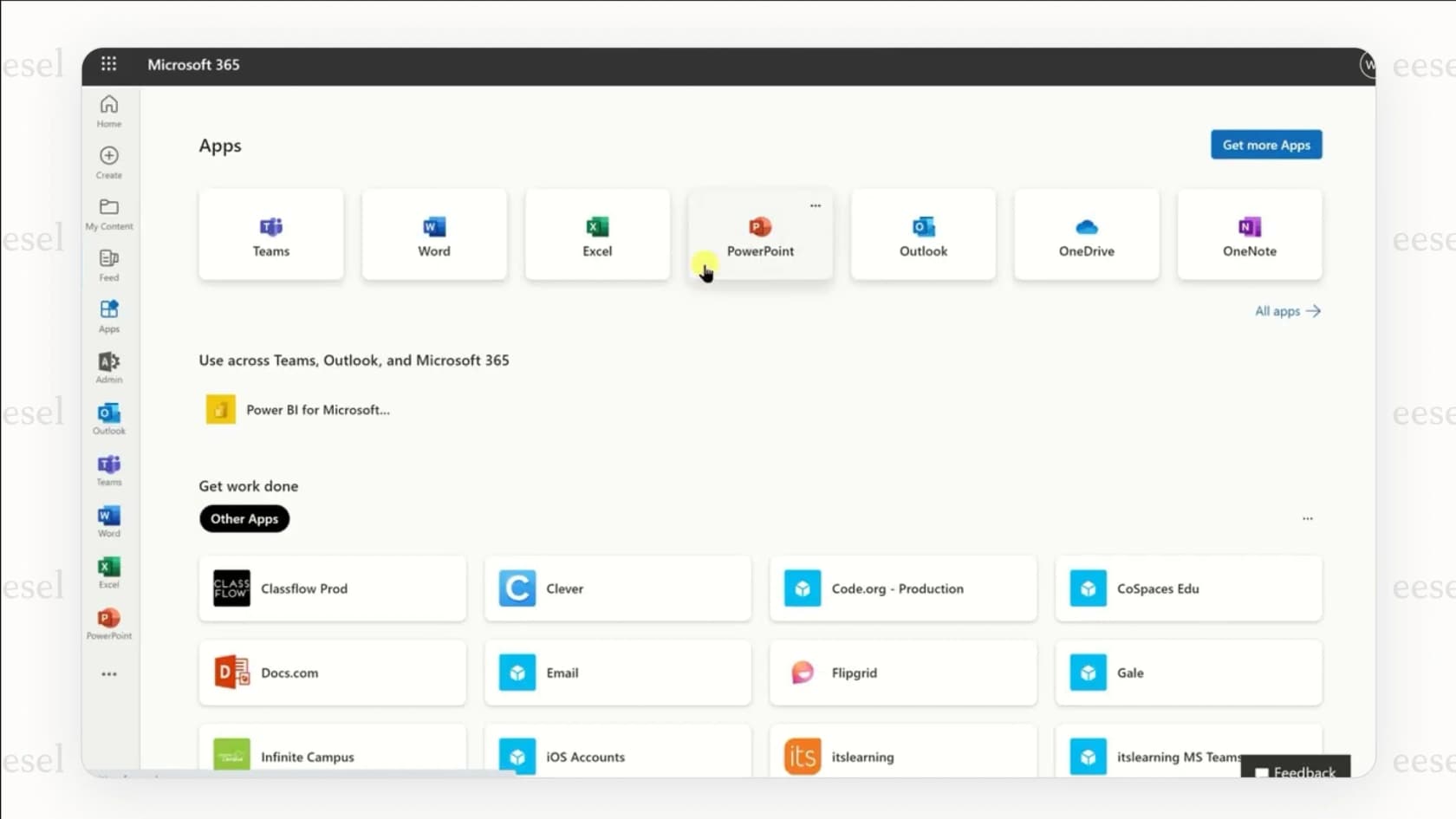 Screenshot of the Microsoft 365 app dashboard, showing the value included in bundled SharePoint pricing.