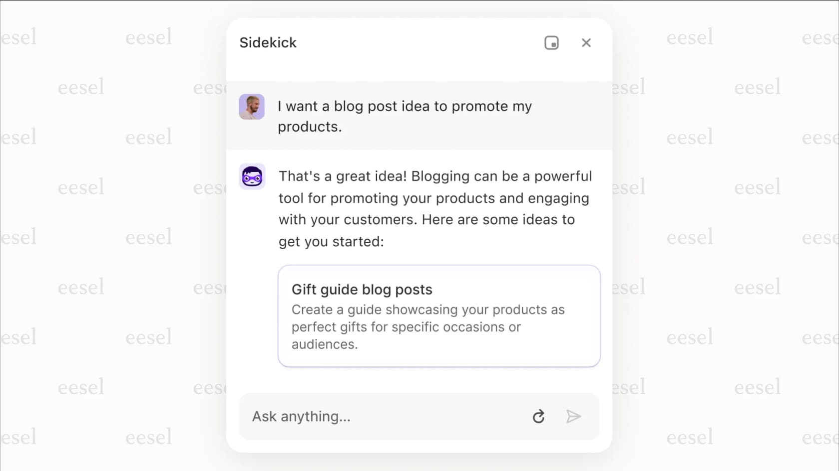 Using Shopify Sidekick to get business insights.