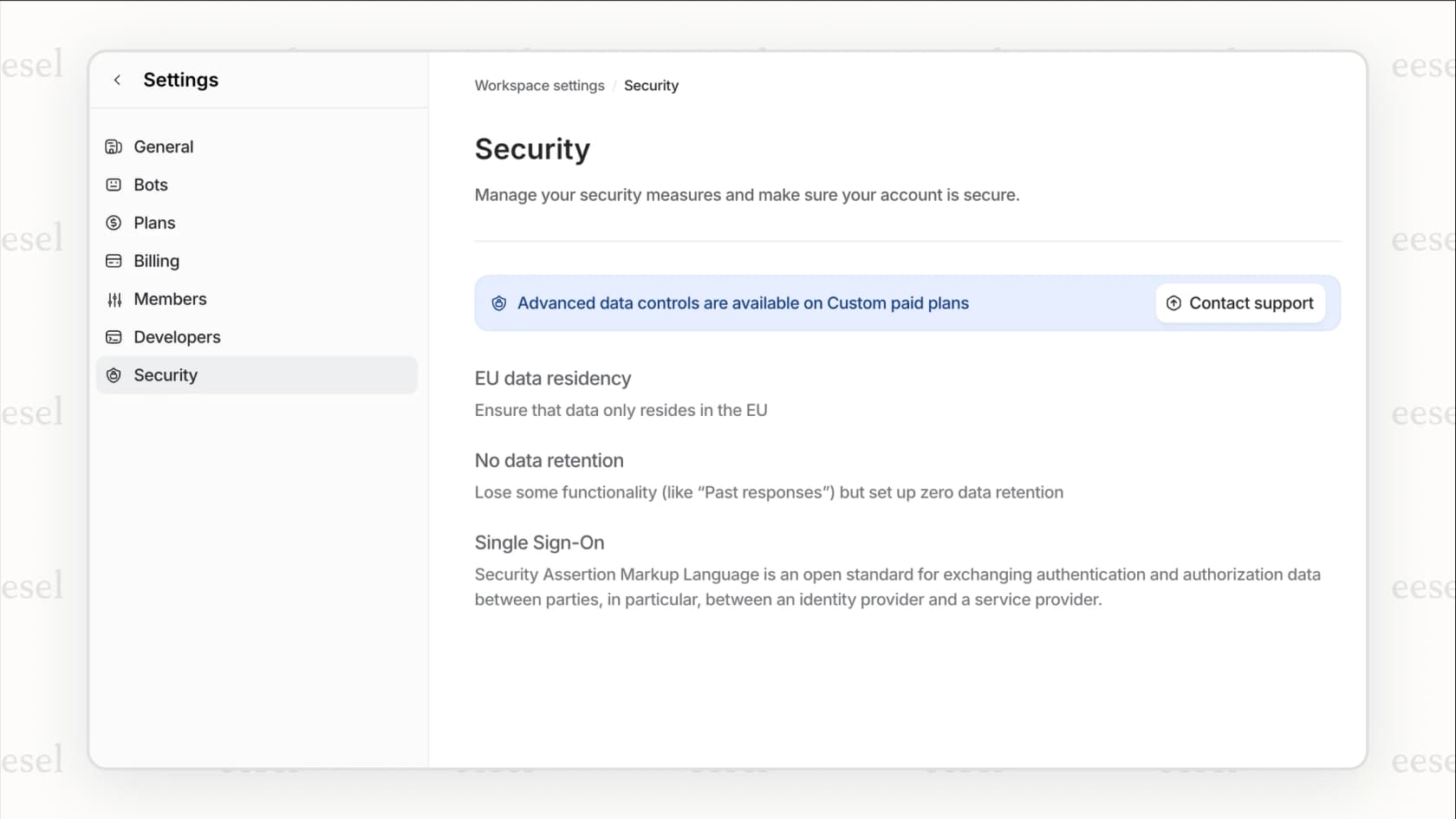 O compromisso do eesel AI com a privacidade dos dados.