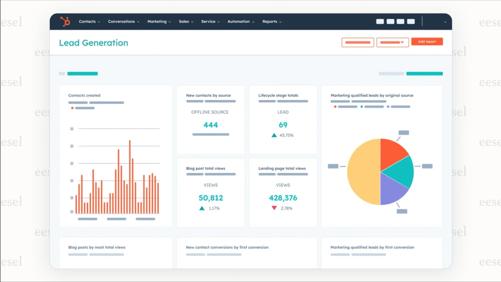 Uma captura de tela do HubSpot