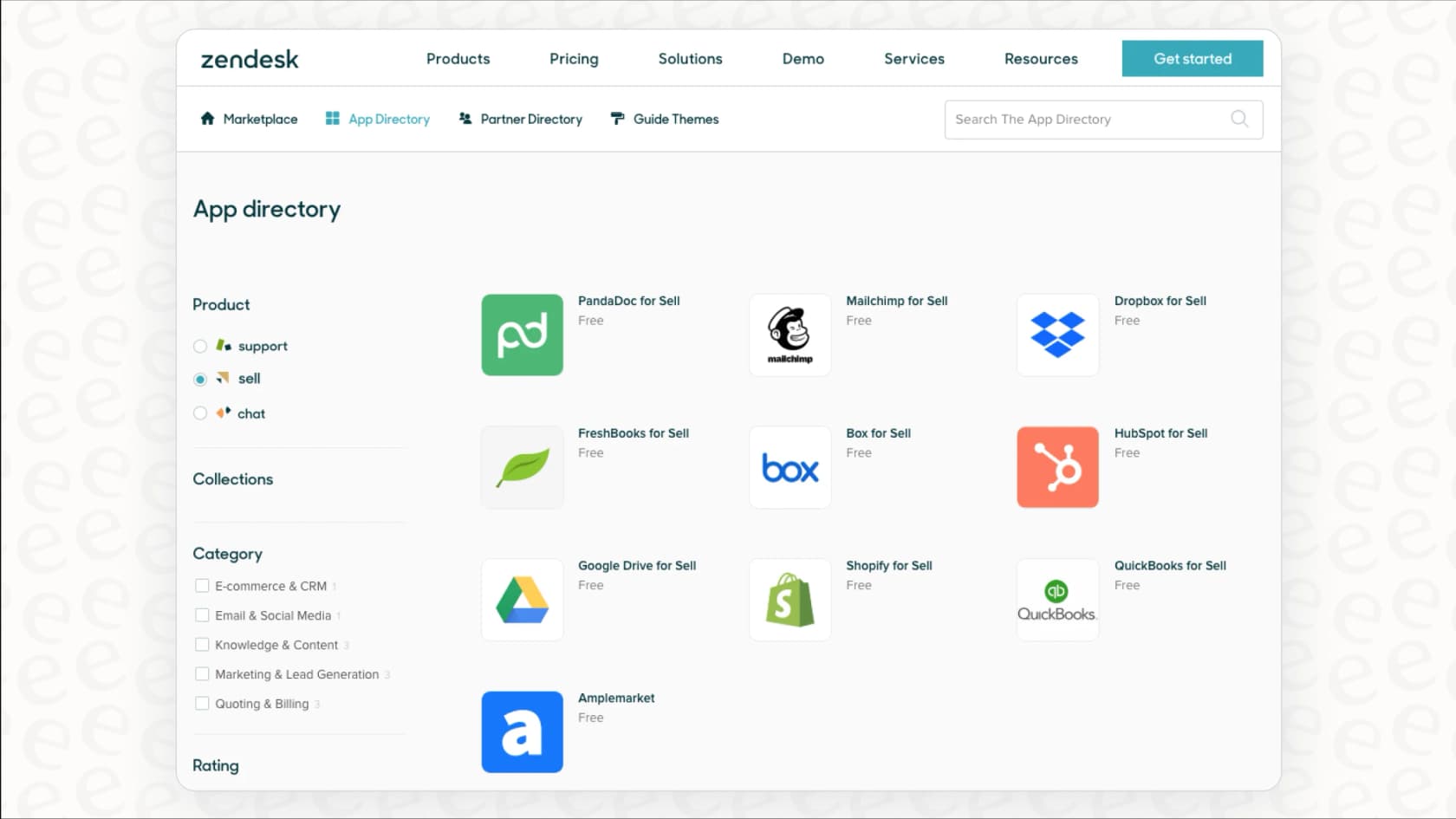 The Zendesk App Marketplace, demonstrating the platform