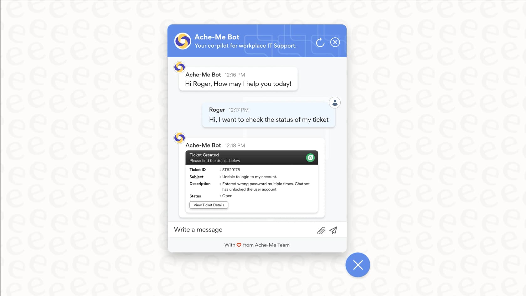 An example of the Freshdesk AI Agent chatbot handling a customer query automatically.