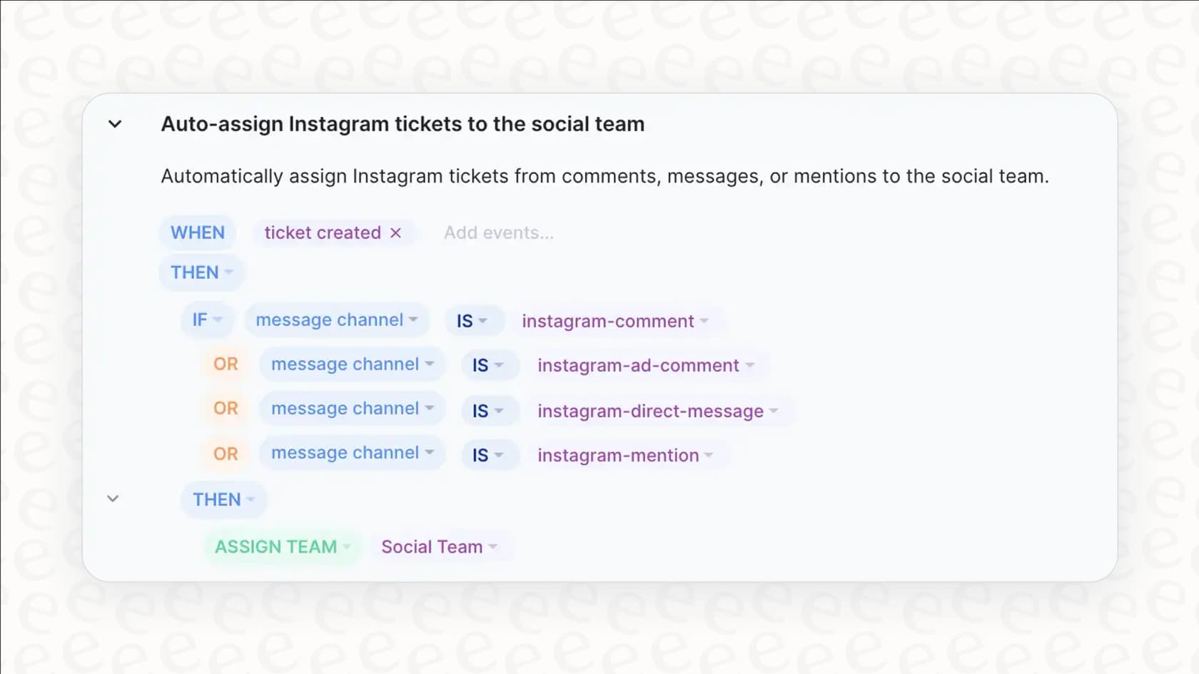 A screenshot of the Gorgias interface showing the