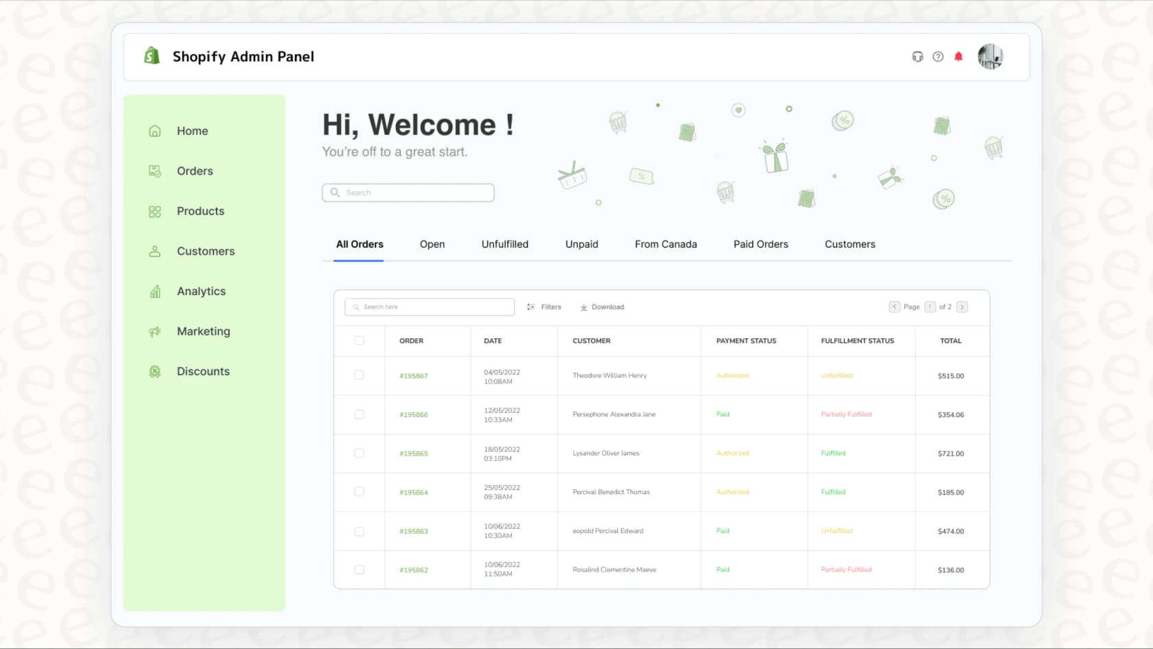A screenshot of the Shopify admin panel, where users manage their orders and fulfillment settings. This is the starting point for the native Shopify workflow to send tracking updates after label created.