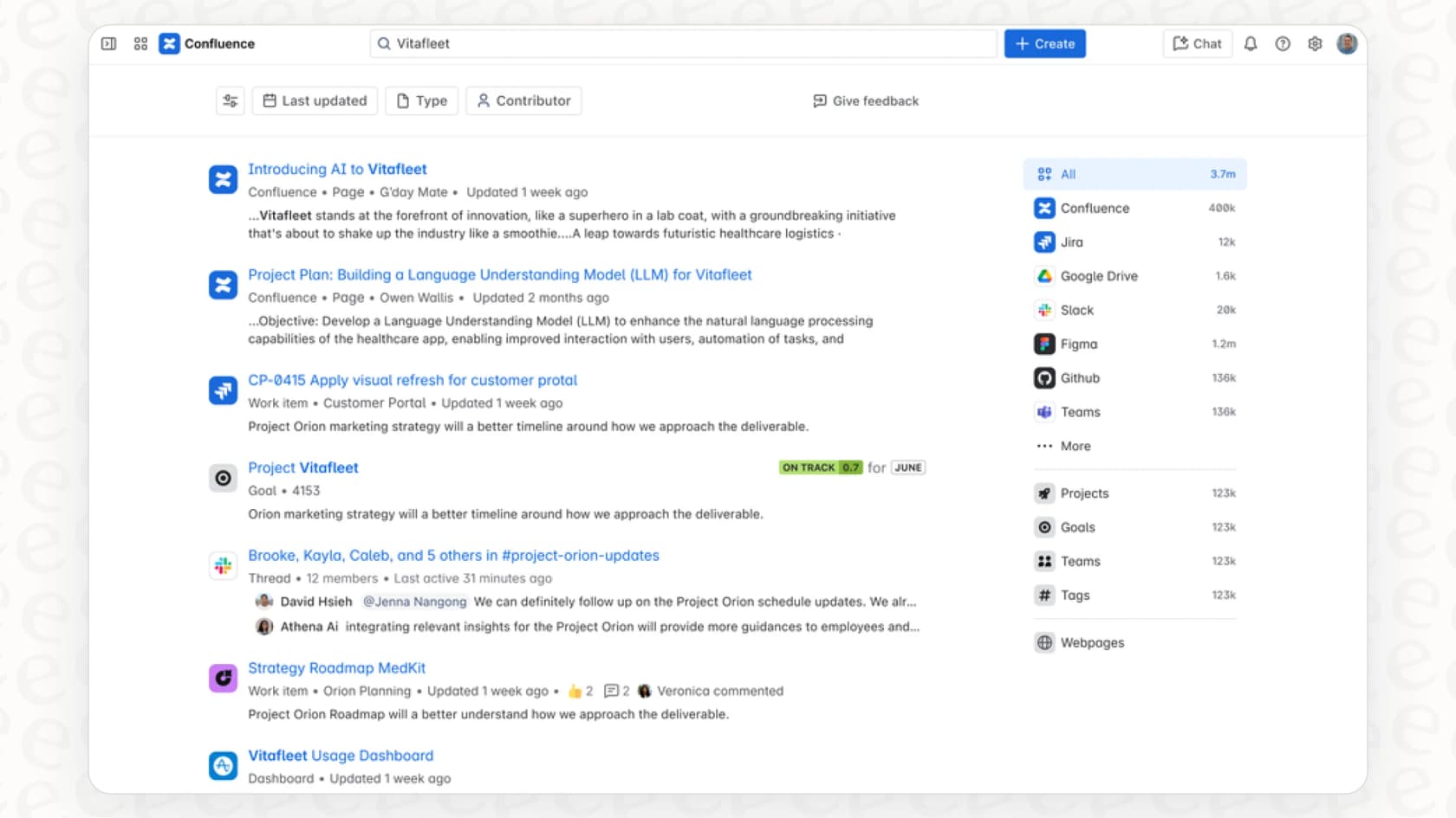 Searching for information with Rovo Search.