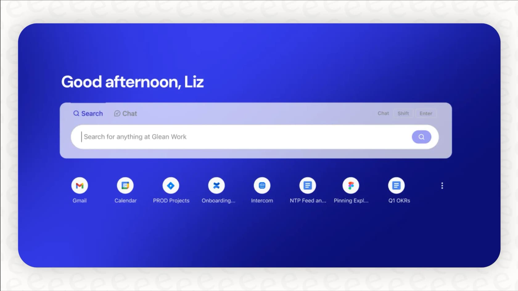 A user performs a search in the Glean AI platform, demonstrating its core feature.