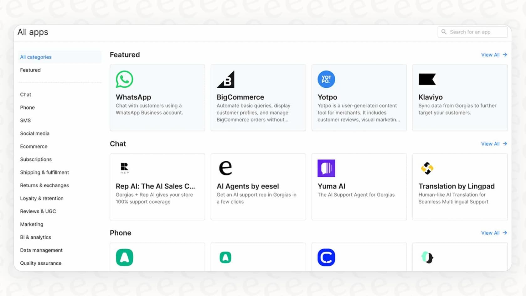 A screenshot of the Gorgias dashboard, a key tool when Gorgias AI is used to classify how to questions vs account specific issues.