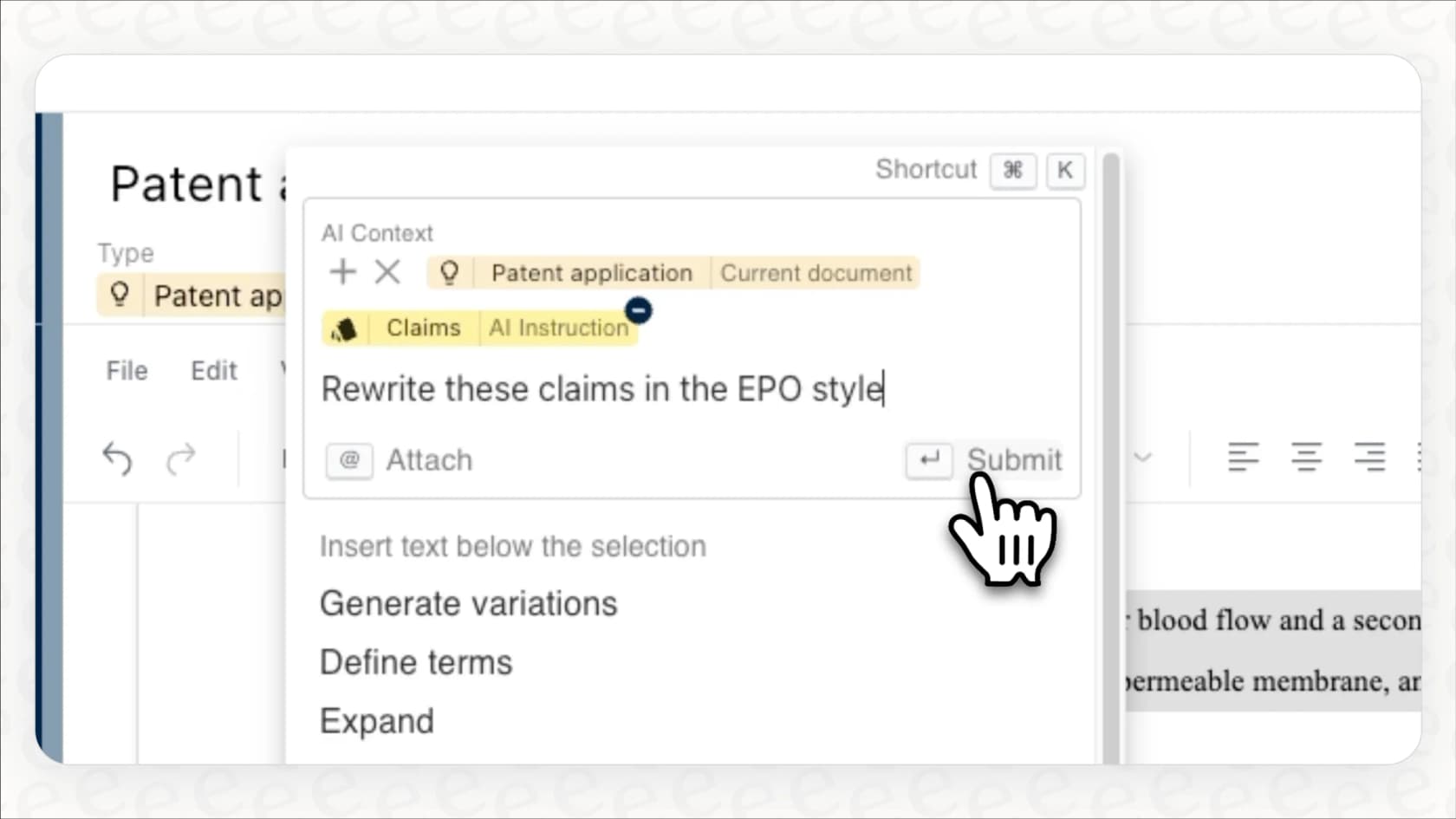 A detailed look at the AI patent drafting capabilities of Solve Intelligence, highlighting how it handles complex technical information.