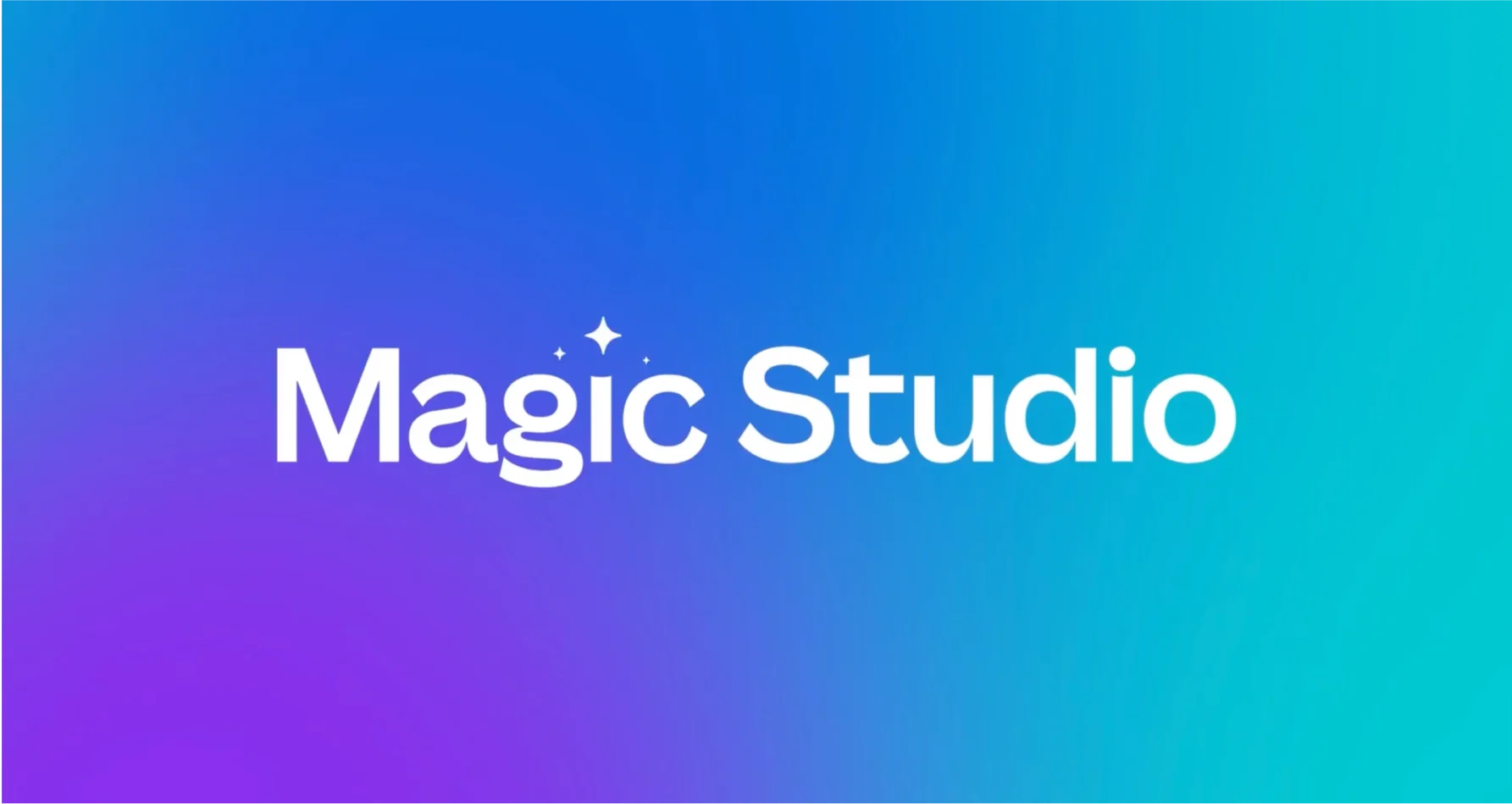 Canva Magic Studio wordmark on a blue, purple, and teal gradient.