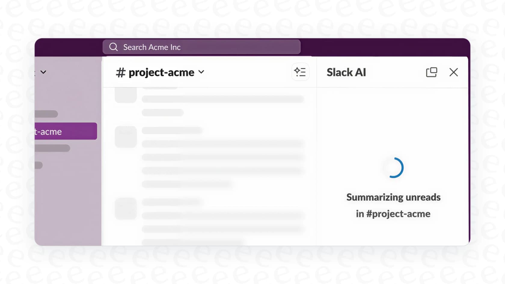 Screenshot of conversation summaries in Slack.