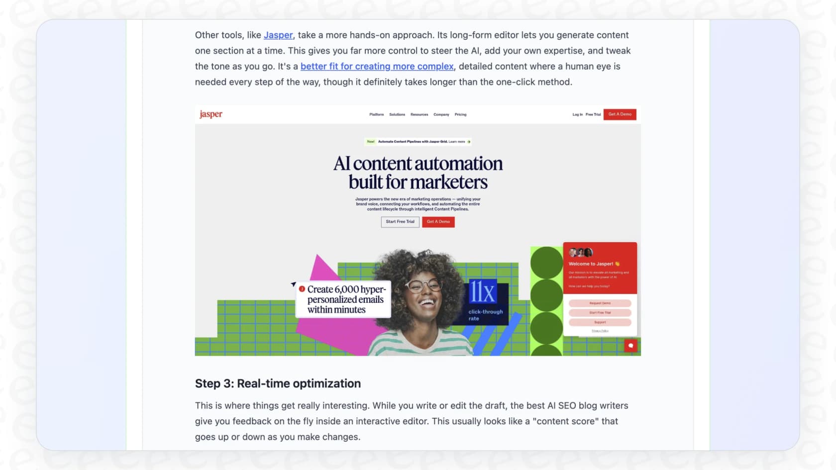 Assets are automatically created and inserted in the blogs created by the eesel AI Blog Generator, an AI article writer with images.