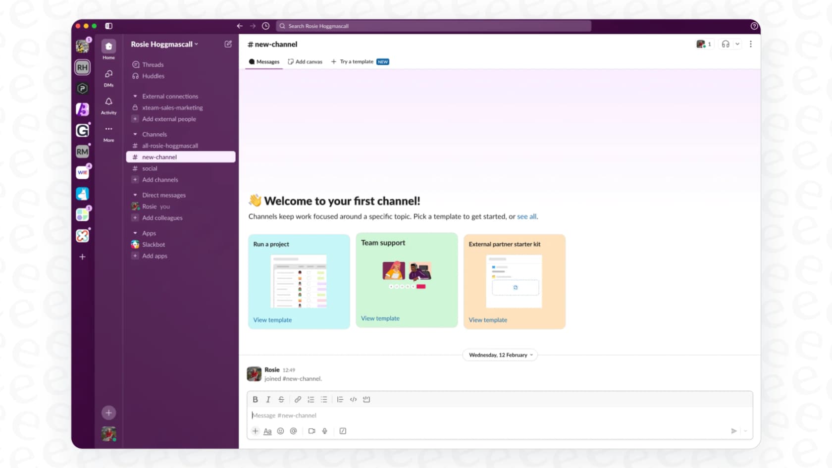 A view of the Slack AI Loading States UX, devoid of an empty screen, instead filled with instructions and suggestions for the next action.