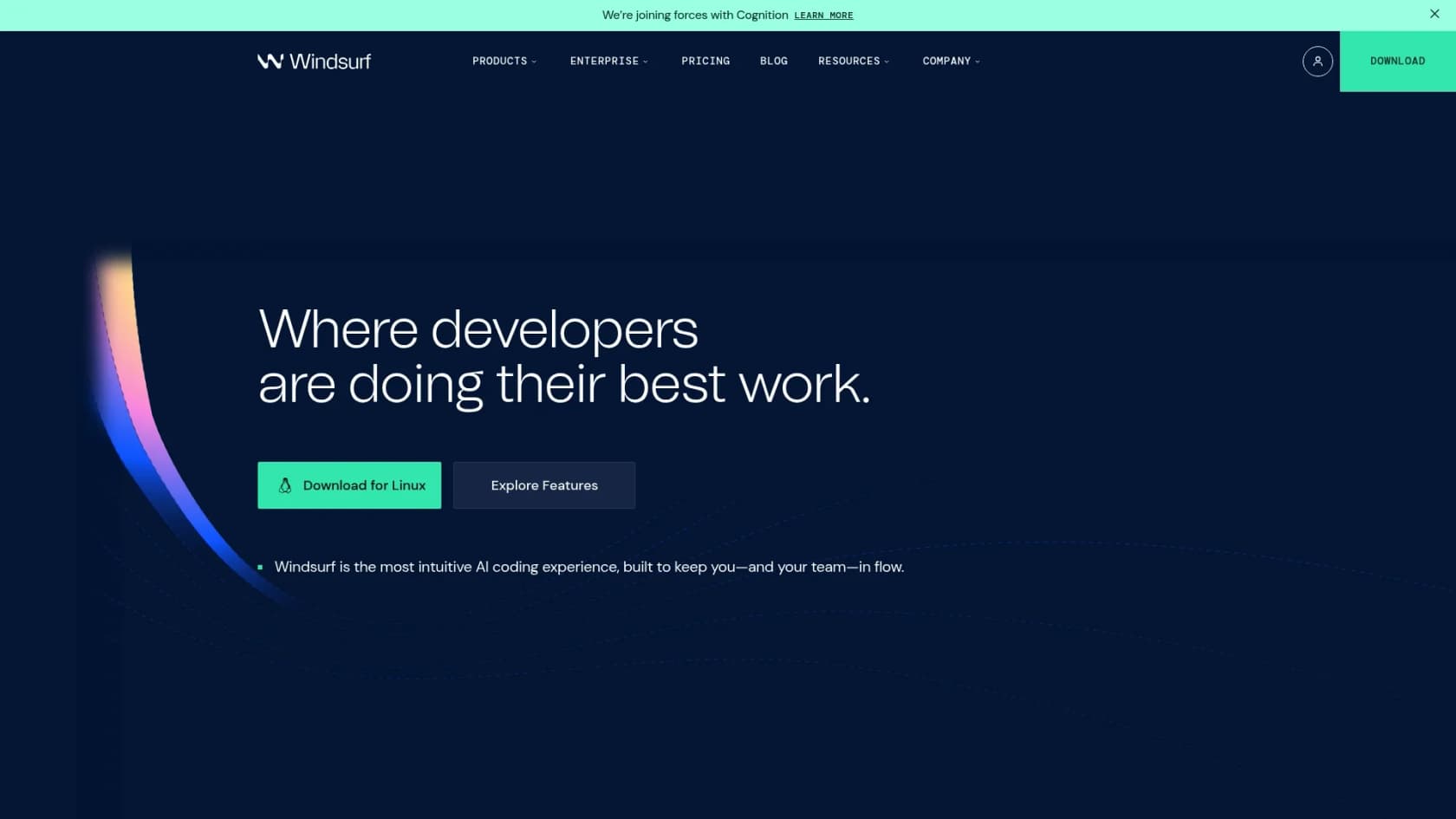 A screenshot of the Codeium landing page, a fast and free AI tool for Salesforce developers.