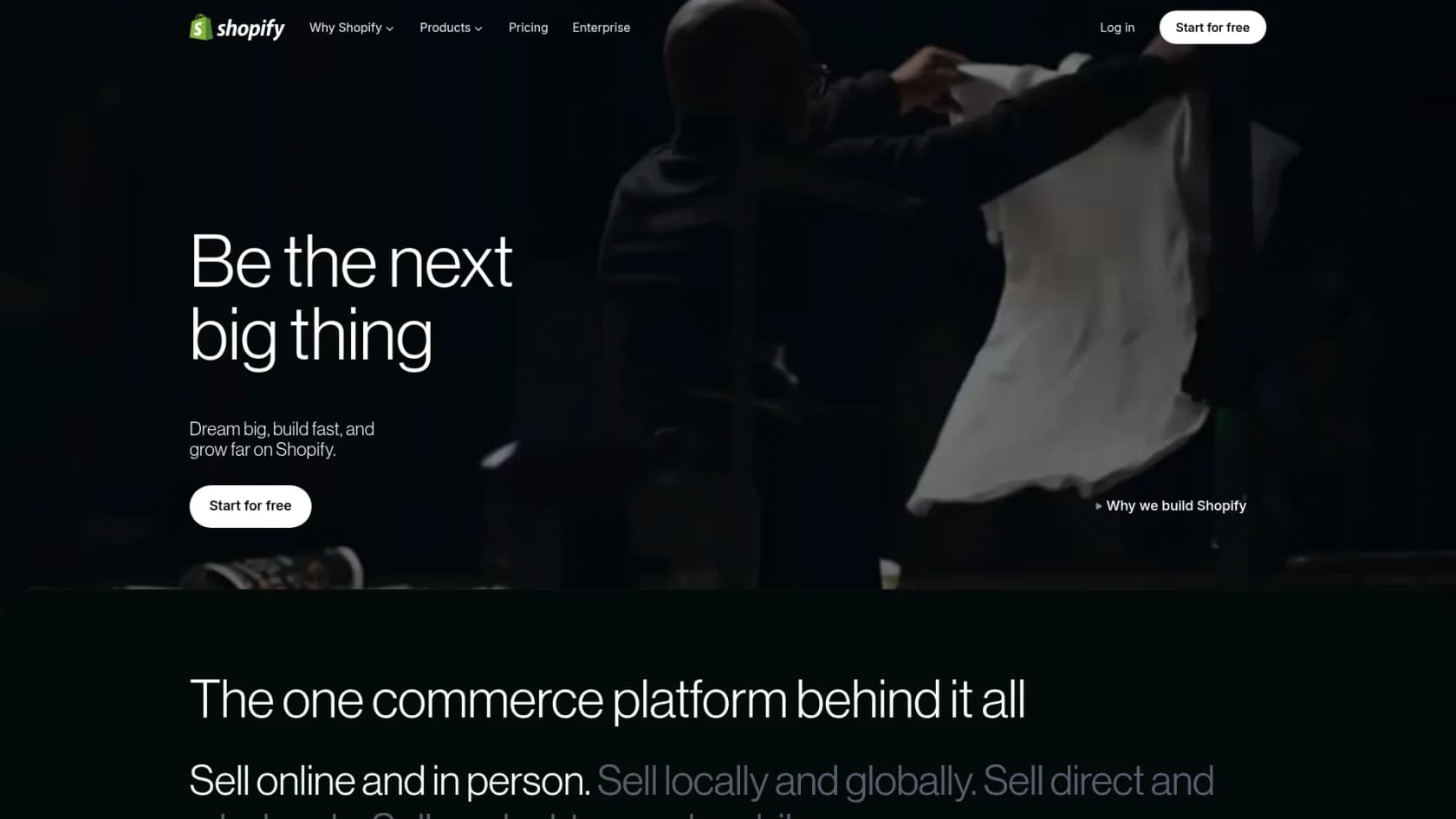 A screenshot of the Shopify landing page, highlighting its integration capabilities with Gorgias CSM.