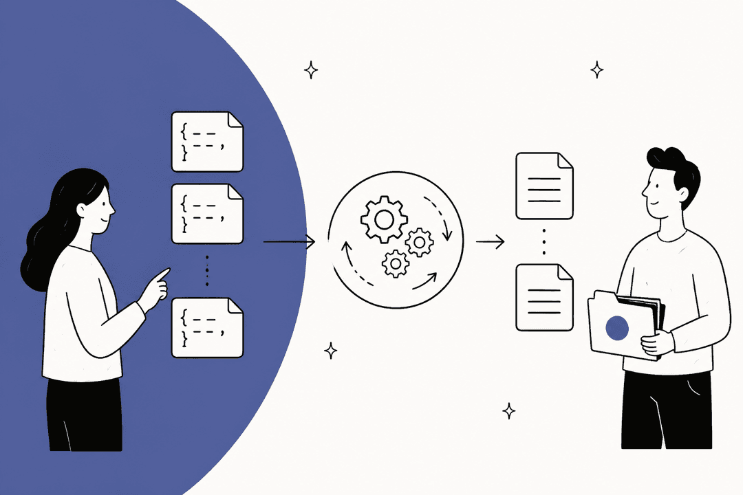 JSON request files moving through an asynchronous process into output files