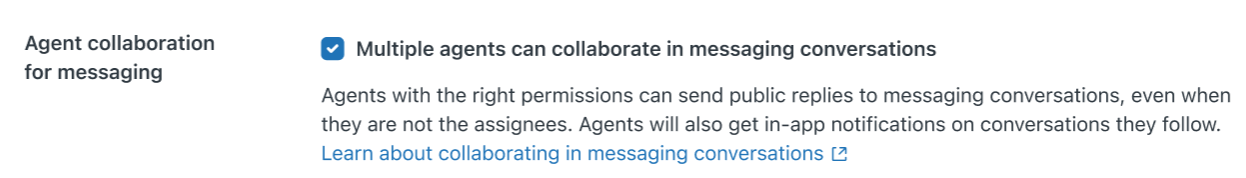 Configuración del Centro de administración para la colaboración de agentes en la mensajería