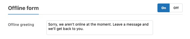 Configuración de formularios de widget con el interruptor de formulario fuera de línea habilitado