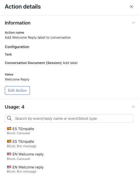 Zendesk action details configuration interface for event triggers