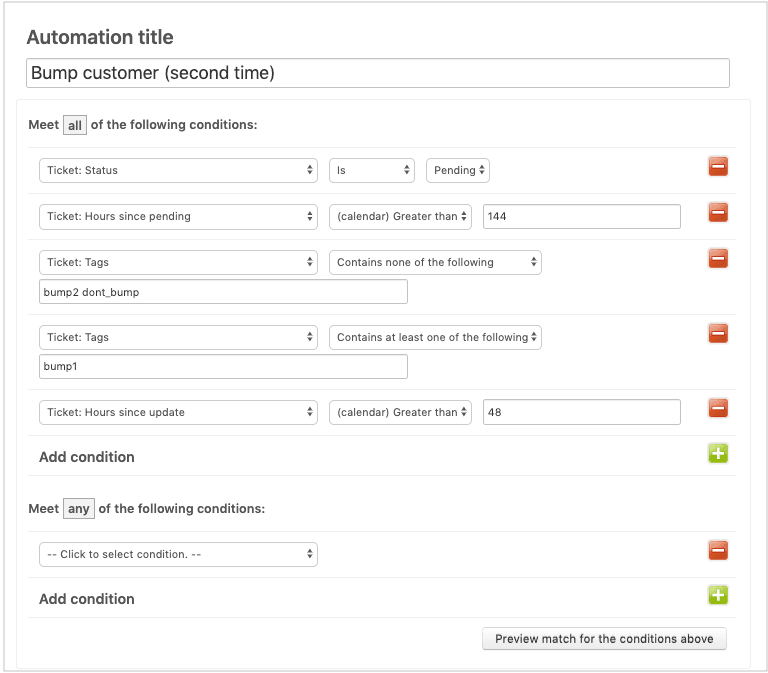 Zendesk trigger configuration for resetting automation tags on customer replies