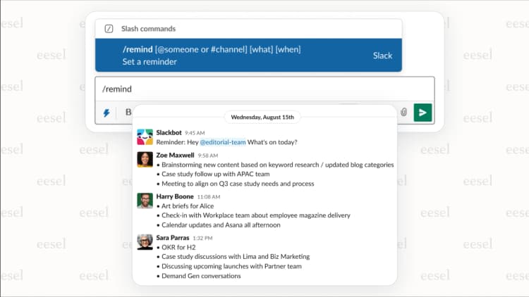 Reelmind Example A complete guide to Slack automated messages in 2025 | eesel AI
