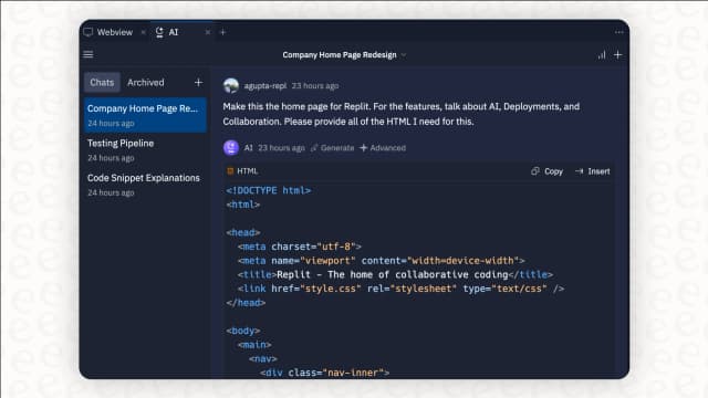Replit Interface What is Replit? An honest look at the AI app builder in 2025 | eesel AI