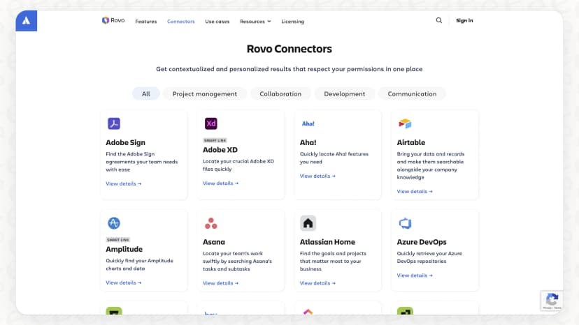 Atlassian Rovo Interface A complete guide to Atlassian’s Rovo AI Connectors | eesel AI